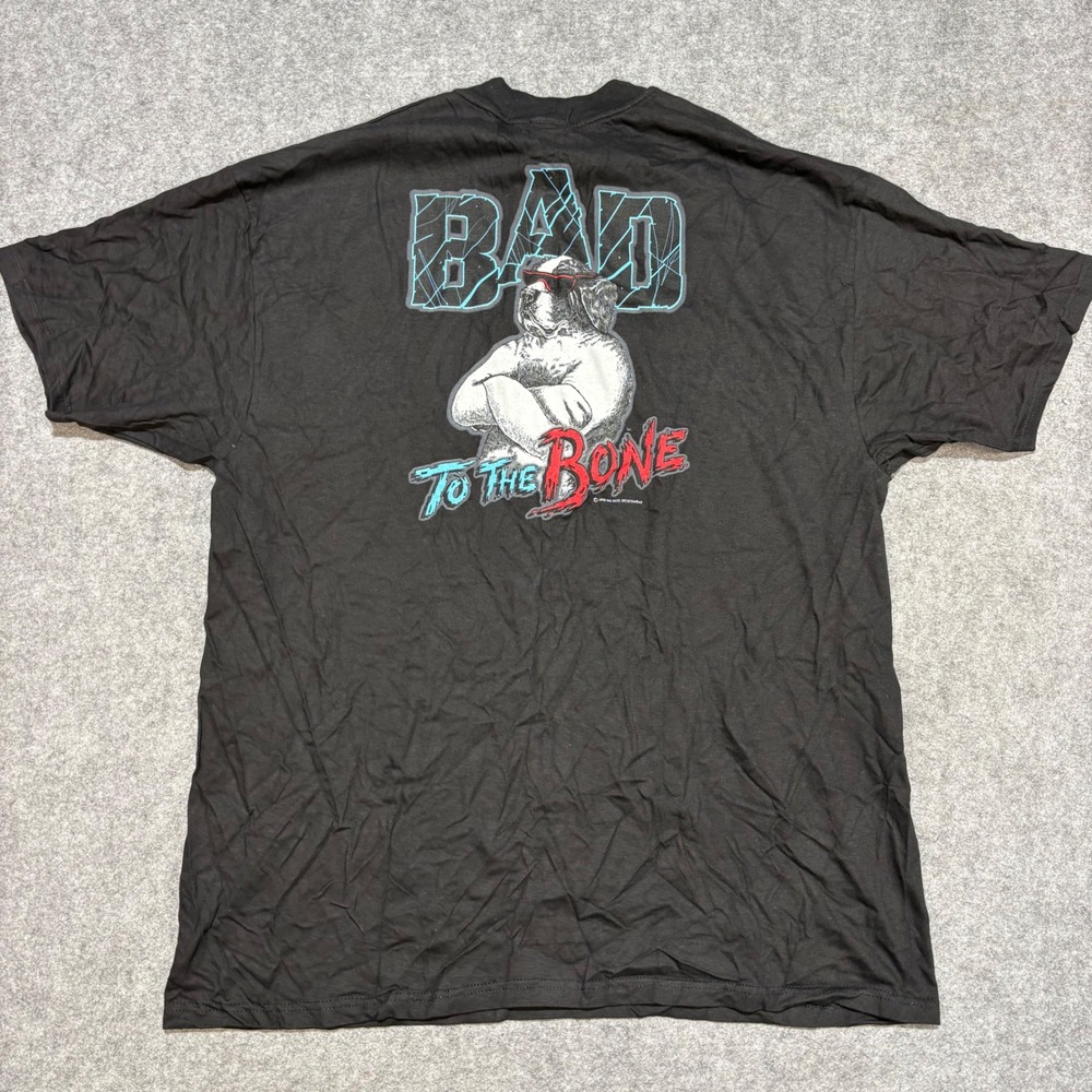 Vintage 1998 Big Dogs Bad To The Bone T-Shirt Mens 2XL Black NWT Made in USA